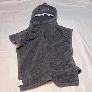 Gray shark towel hoodie wrap 23 in wide X 51 in long soft towel material cute